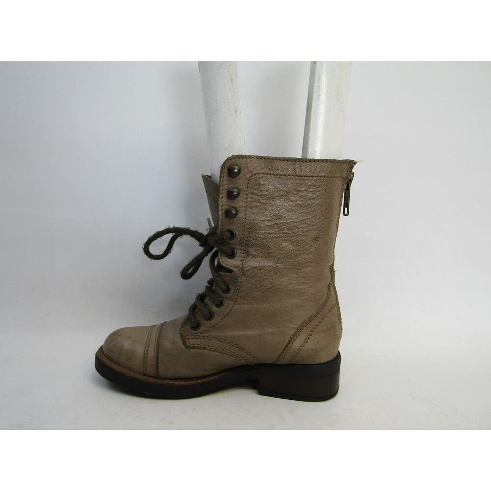 STEVE MADDEN Womens Size 5.5 M Brown Leather Zip Combat High Ankle Boots TROOPA - Picture 2 of 11